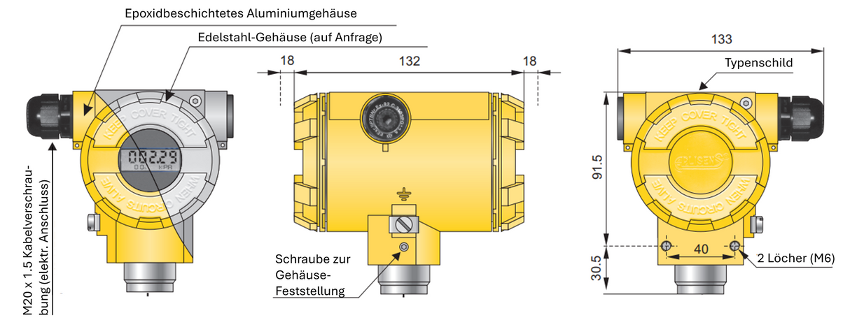 PressGuard®PT402 Ex Drucktransmitter mit MODBUS Ausgang, opt. mit ATEX-Zertifizierung